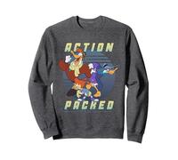 Disney Darkwing Duck Action Packed Crew Sudadera, Unisex para adultos, Jaspeado Oscuro, XXL