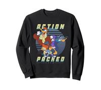 Disney Darkwing Duck Action Packed Crew Sudadera, Unisex para adultos, Negro, L