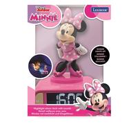 Lexibook Despertador Disney Minnie RL800MN – Luz nocturna, pantalla LCD, sonidos y snooze – Rosa