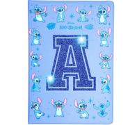 Disney - Diario de punto personalizado para niñas - Diario de letras iniciales con purpurina - Personalizado para niñas - Morado