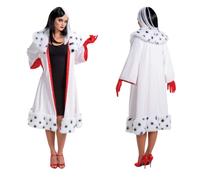 Disney - Disfraz clásico oficial de Cruella Deville para adultos, disfraz de Halloween para adultos, talla M