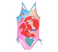Disney - Disfraz de La Sirenita de Ariel con tirantes cruzados, lazos laterales, rosa y azul, para niñas, turquesa, 4 años