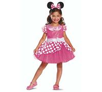 Disney Oficial Deluxe-Disfraz Minnie Mouse Niña Rosa, Disfraces Minnie Mouse Niña, Vestido Minnie Mouse Niña, Disfraz Mini Mouse Niña, Disfraz Carnaval Niña Halloween Talla S