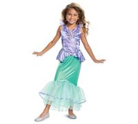 Disney Disfraz Sirenita Ariel Niña, Disfraz Sirena Niña, Disfraces La Sirenita para Carnaval y Halloween, 5-6 años