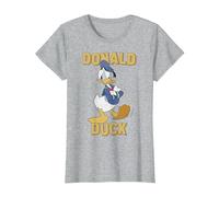 Disney Donald Duck Angry Pose Arms Crossed Graphic Camiseta Camiseta, Mujer, Gris Jaspeado, S