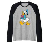 Disney Donald Duck Retro Character Silly Pose Trip Matching Camiseta Manga Raglan