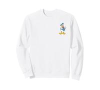 Disney Donald Duck Retro Pose Pocket Logo Sudadera, Unisex para adultos, Blanco, XL