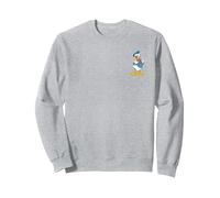 Disney Donald Duck Retro Pose Pocket Logo Sudadera, Unisex para adultos, Gris Jaspeado, XL