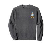 Disney Donald Duck Retro Pose Pocket Logo Sudadera, Unisex para adultos, Jaspeado Oscuro, S