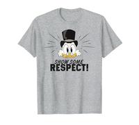 Disney DuckTales Scrooge McDuck Show Some Respect Camiseta, Hombre, Gris Jaspeado, S