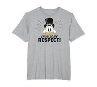 Disney DuckTales Scrooge McDuck Show Some Respect Camiseta, Hombre tallas grandes, Gris Jaspeado, 3X Alto