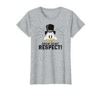 Disney DuckTales Scrooge McDuck Show Some Respect Camiseta, Mujer, Gris Jaspeado, L