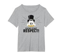Disney DuckTales Scrooge McDuck Show Some Respect Camiseta, Mujer tallas grandes, Gris Jaspeado, 5XL Grande