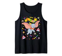 Disney Dumbo 85th Anniversary Flying Elephant Circus Collage Camiseta sin Mangas