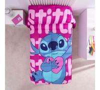 Disney Edredón Nórdico Marvel 170x260cm - Cama 90cm - Modelos: Avengers, Lilo y Stitch, Spiderman, Barbie, Frozen, Mickey, Minnie, Hulk, Princesas, Sonic y Bluey. (Stitch Rosa 01)