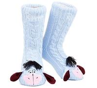 Disney Eeyore Calcetines Mujer Antideslizantes, Calcetines Mujer Invierno de Punto Para Estar por Casa, Ropa Mujer Invierno, Regalos Para Mujer Adolescentes