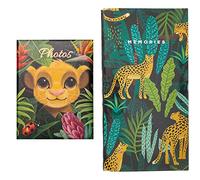 Disney El Rey León Album de Fotos 10x15 cm - 100 Bolsillos Tapa Dura 16,5x12,5 cm - Leopardo 96 Bolsillos