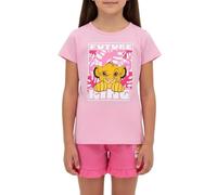 Disney El Rey Leon Camiseta y Pantalón Corto para Niña, Diseño Simba Pijama Conjunto 2 Piezas para Niñas, Talla 6 Años | Rosa