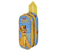 Disney El Rey León Hakuna-Estuche Portatodo 3D Doble, Azul, 22 x 9,5 cm