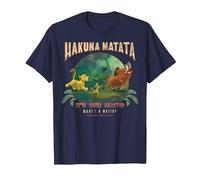 Disney El rey león Hakuna Matata es nuestro lema Foto grupal Camiseta, Hombre, Azul Marino, S