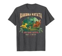Disney El rey león Hakuna Matata es nuestro lema Foto grupal Camiseta, Hombre, Jaspeado Oscuro, S