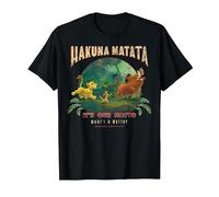 Disney El rey león Hakuna Matata es nuestro lema Foto grupal Camiseta, Hombre, Negro, XL