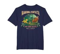 Disney El rey león Hakuna Matata es nuestro lema Foto grupal Camiseta, Hombre tallas grandes, Azul Marino, 6X Alto
