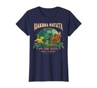 Disney El rey león Hakuna Matata es nuestro lema Foto grupal Camiseta, Mujer, Azul Marino, M