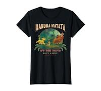 Disney El rey león Hakuna Matata es nuestro lema Foto grupal Camiseta, Mujer, Negro, L