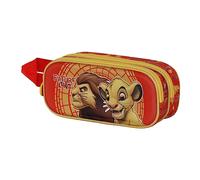 Disney El Rey León King-Estuche Portatodo 3D Doble, Naranja, 22 x 9.5 cm