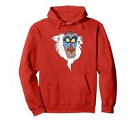 Disney El rey león Rafiki Big Face Sudadera con Capucha, Unisex para adultos, Rojo, M