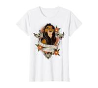 Disney El Rey León Scar Estoy Rodeado De Idiotas Camiseta, Mujer, Blanco, 3XL