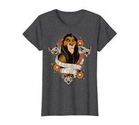 Disney El Rey León Scar Estoy Rodeado De Idiotas Camiseta, Mujer, Jaspeado Oscuro, XL