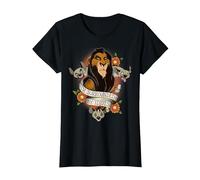 Disney El Rey León Scar Estoy Rodeado De Idiotas Camiseta, Mujer, Negro, M
