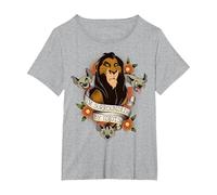 Disney El Rey León Scar Estoy Rodeado De Idiotas Camiseta, Mujer tallas grandes, Gris Jaspeado, 6XL Grande