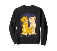 Disney El rey león Simba y Nala Love encontrarán un camino Sudadera, Unisex para adultos, Negro, S