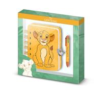 Disney El Rey León Sit-Pack de Diario Plush + Bolígrafo de 6 Colores, Amarillo