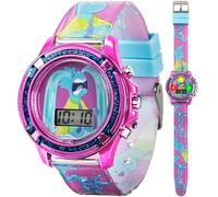 Disney Elemental Wade - Reloj infantil con pantalla LED luminosa con temática acuática, correa morada ondulada, educativo y resistente al agua, caja de lata incluida, Reloj LCD Wade, Moderno
