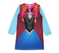 Disney Elsa o Anna La Reina de Las Nieves/Frozen Vestido de Noche de Manga Larga o Corta, Anna Long, 7-8 Años: 128cm