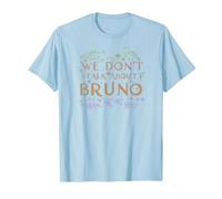 Disney Encanto We Don't Talk About Bruno Floral Camiseta, Hombre, Azul Bebé, S