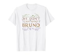 Disney Encanto We Don't Talk About Bruno Floral Camiseta, Hombre, Blanco, S