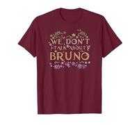 Disney Encanto We Don't Talk About Bruno Floral Camiseta, Hombre, Granate, S