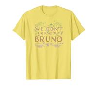 Disney Encanto We Don't Talk About Bruno Floral Camiseta, Hombre, Limón, S