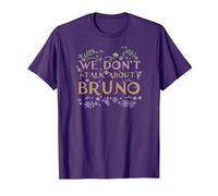 Disney Encanto We Don't Talk About Bruno Floral Camiseta, Hombre, Morado, S