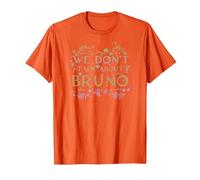 Disney Encanto We Don't Talk About Bruno Floral Camiseta, Hombre, Naranja, S