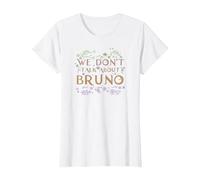 Disney Encanto We Don't Talk About Bruno Floral Camiseta, Mujer, Blanco, S