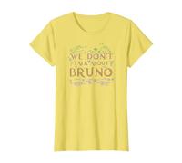 Disney Encanto We Don't Talk About Bruno Floral Camiseta, Mujer, Limón, S