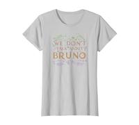 Disney Encanto We Don't Talk About Bruno Floral Camiseta, Mujer, Plata, S