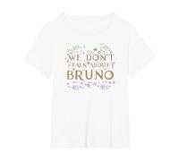 Disney Encanto We Don't Talk About Bruno Floral Camiseta, Mujer tallas grandes, Blanco, 3XL Grande
