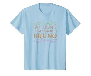 Disney Encanto We Don't Talk About Bruno Floral Camiseta, Niños, Azul Bebé, 4 años